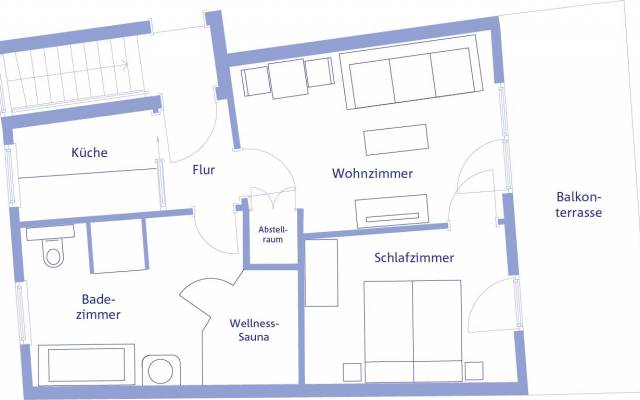 Grundriss Ferienappartement zur Tauchglocke