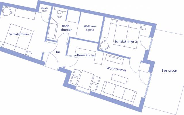 Grundriss Ferienwohnung Grömitz zur Steilküste